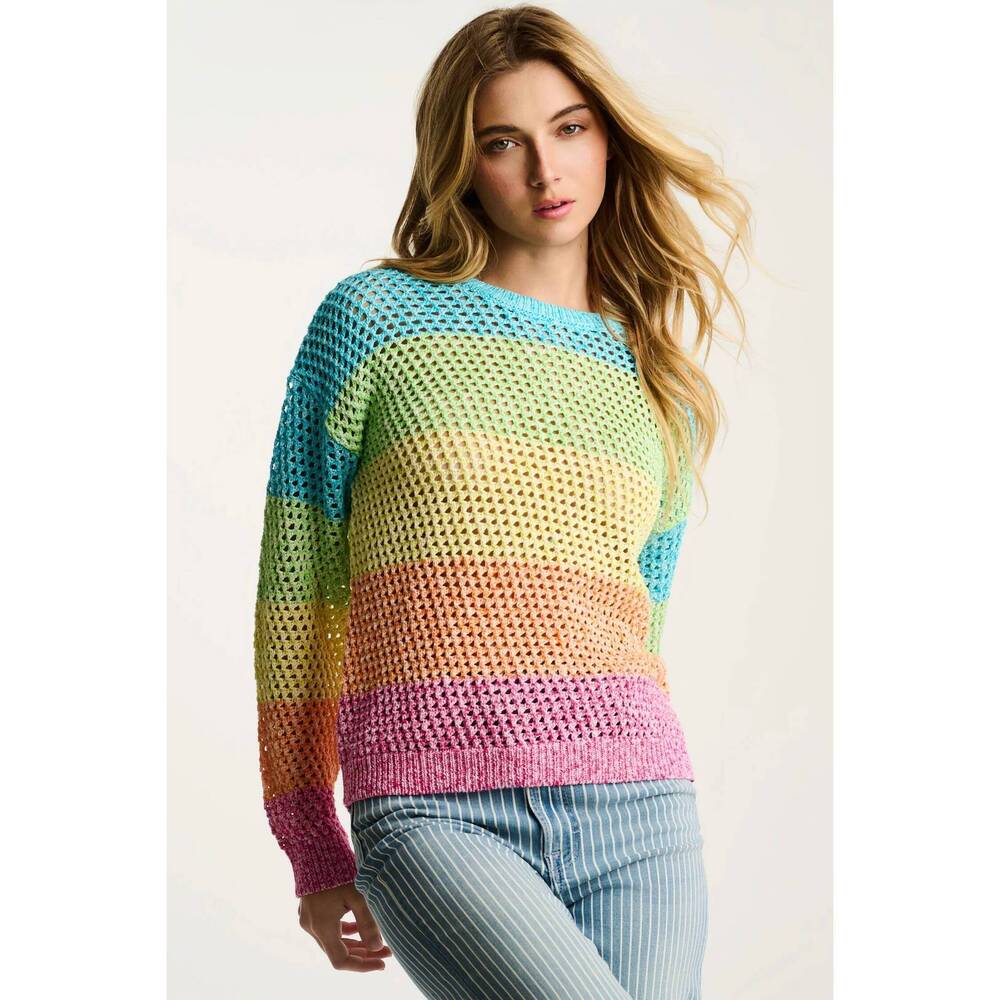NEW LISA TODD crochet sweater in multi
